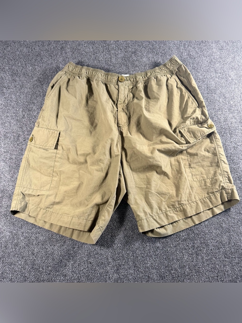 Wax London Men's Size 36 Khaki Green Cargo Shorts Utility Work Cotton Elastic